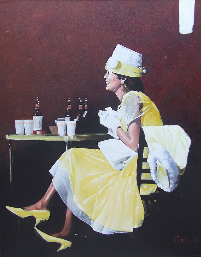 Girl in the yellow dress - Oil on canvas