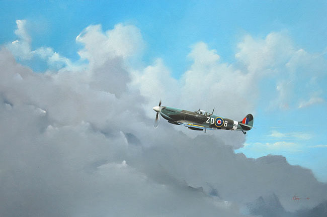 Spitfire Fighter Plane - Oil on canvas