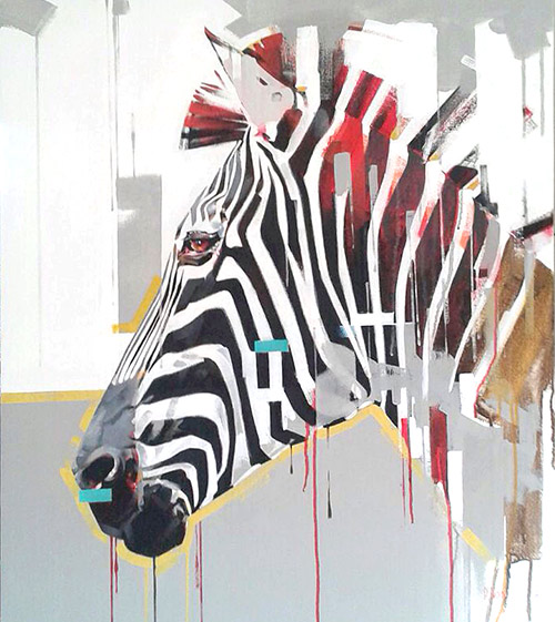 Zebra - Oil on canvas